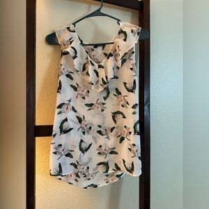 Banana Republic Floral Ruffle Sleeveless Top